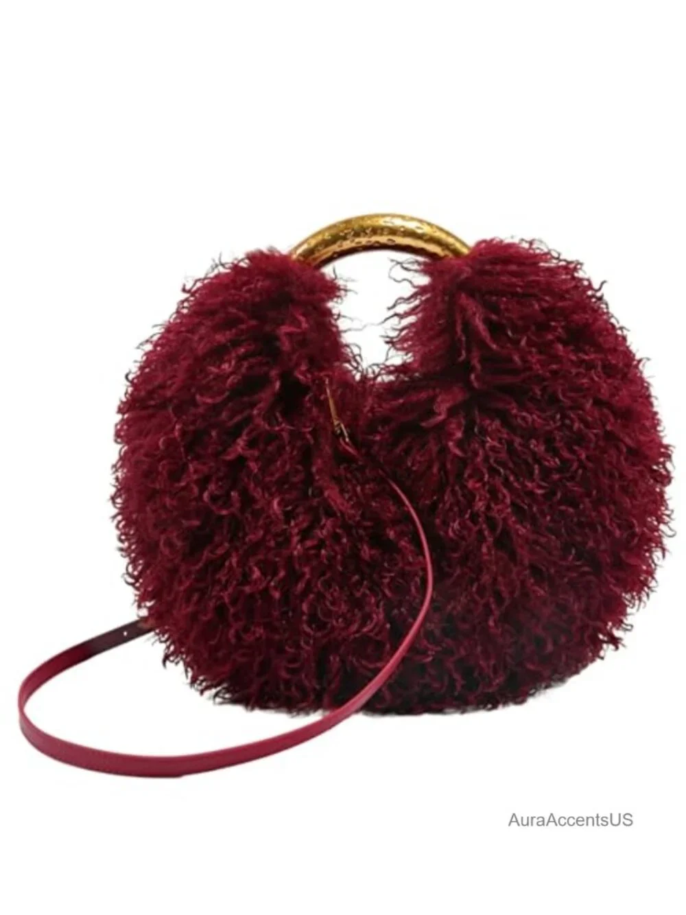 Faux Fur Hobo Shoulder Bag Y2K Fluffy Crossbody Purse with Adjustable Strap